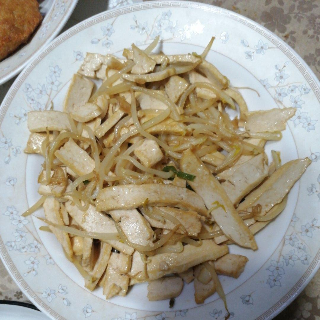 豆干炒豆芽家常小菜