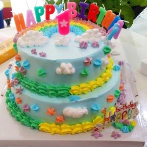 周岁双层生日蛋糕的做法 步骤2