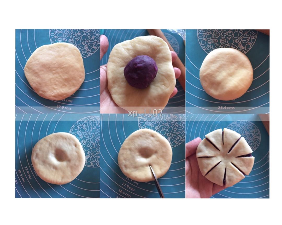 花朵紫薯馅面包的做法 步骤2