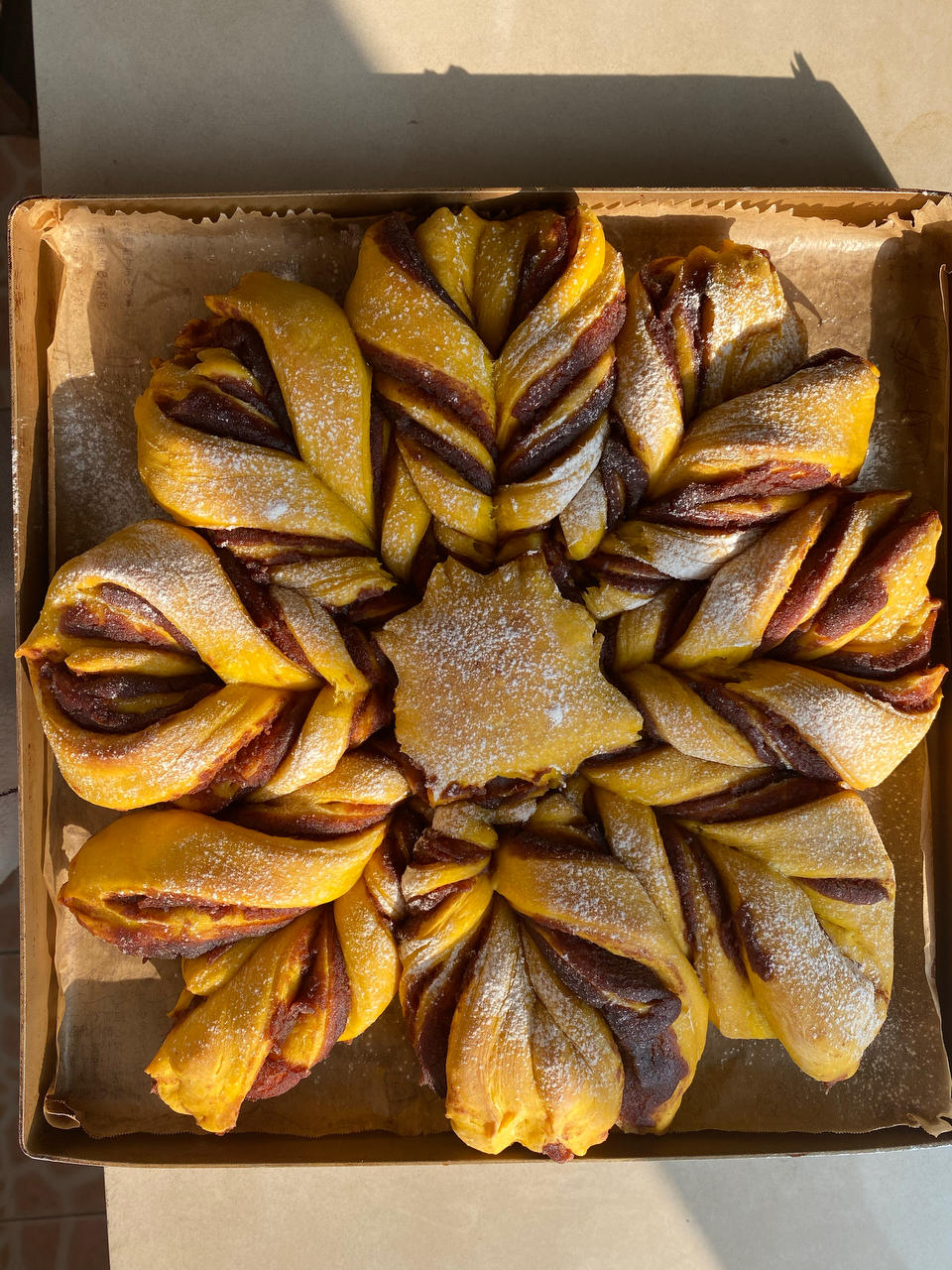 南瓜豆沙圣诞雪花面包