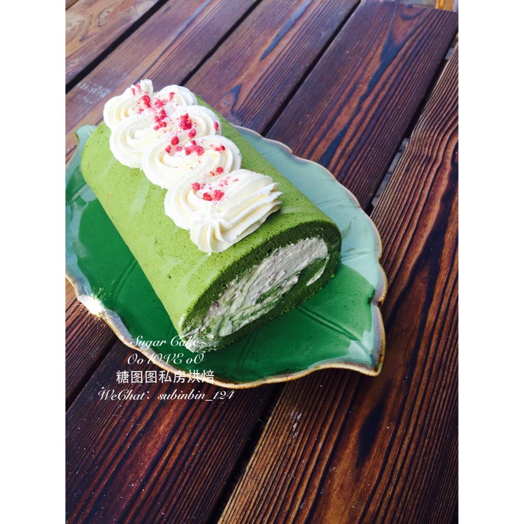 抹茶戚风蛋糕卷