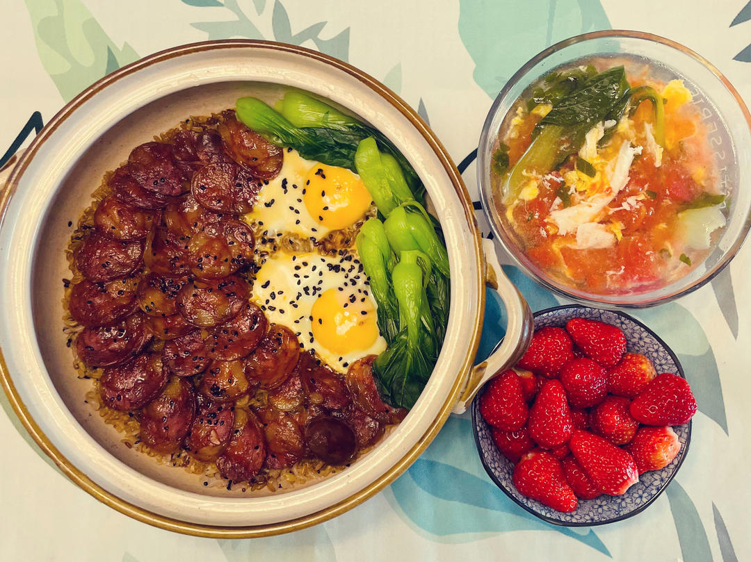 香喷喷的🍲腊肠煲仔饭（砂锅版）超简单神速