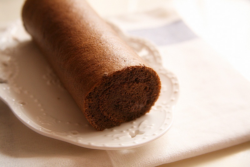 甘纳许巧克力蛋糕卷