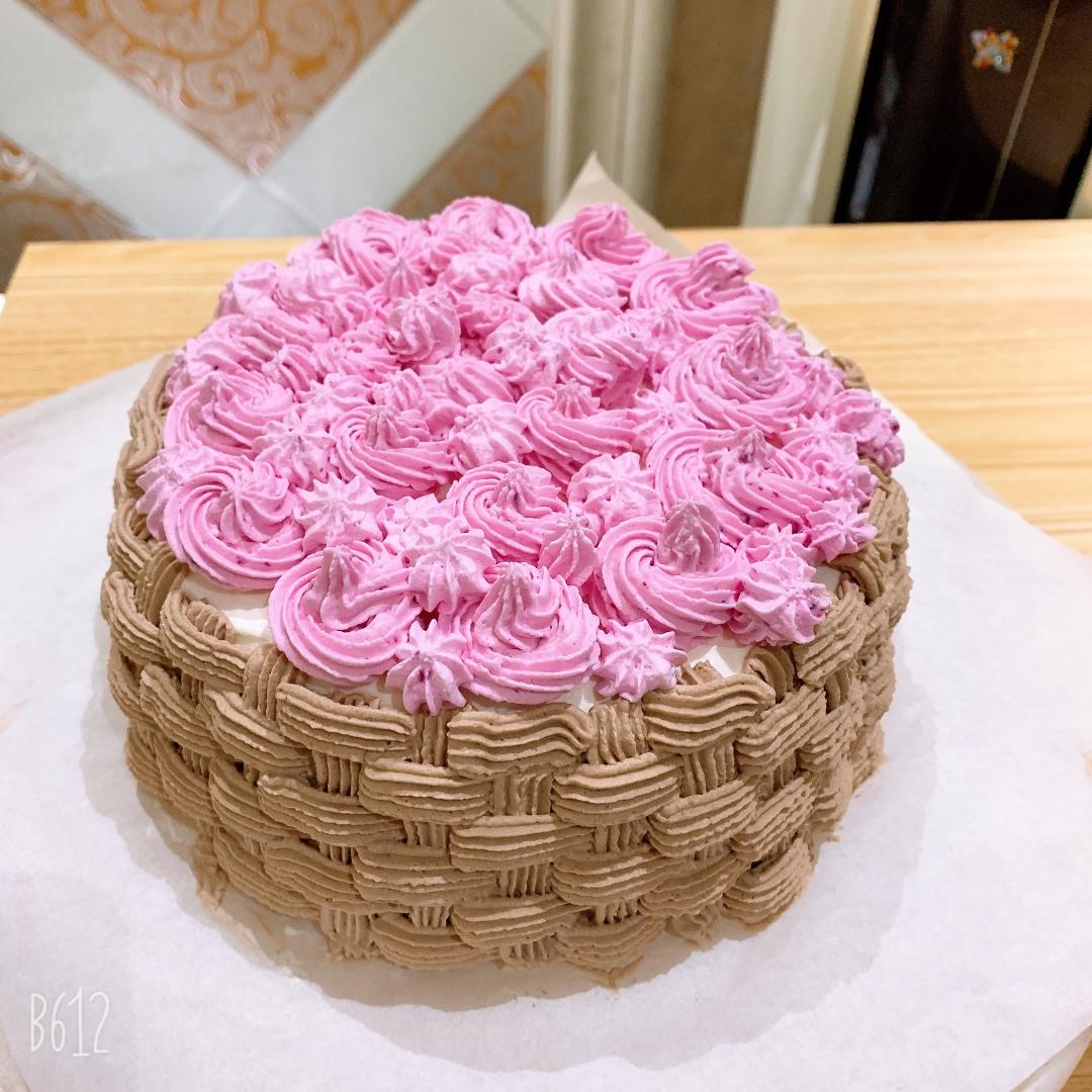 天使亦无奈做的花篮蛋糕
