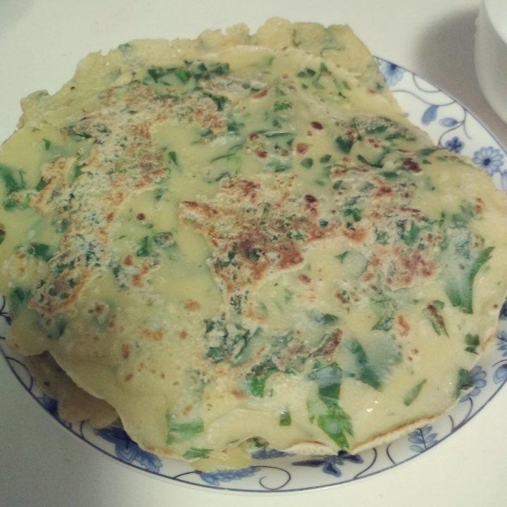 芹菜叶蛋饼