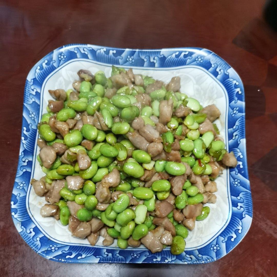毛豆炒肉（超简单）