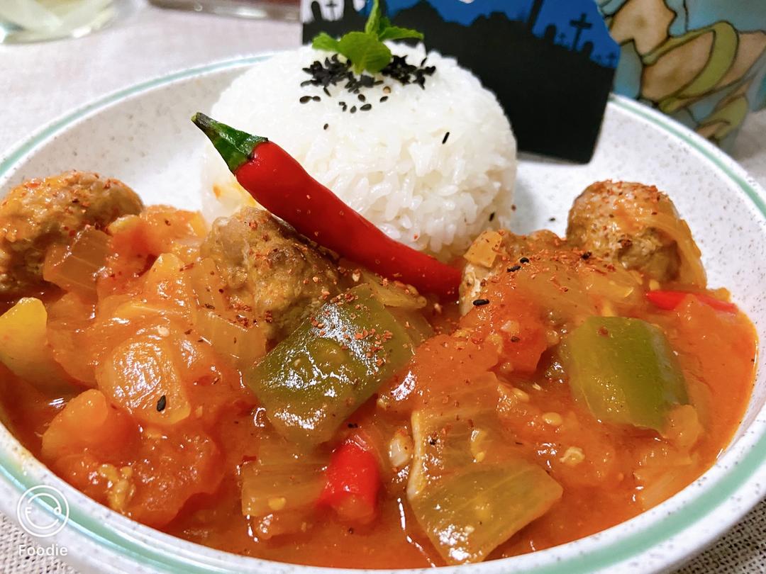 番茄魔鬼辣醬肉丸