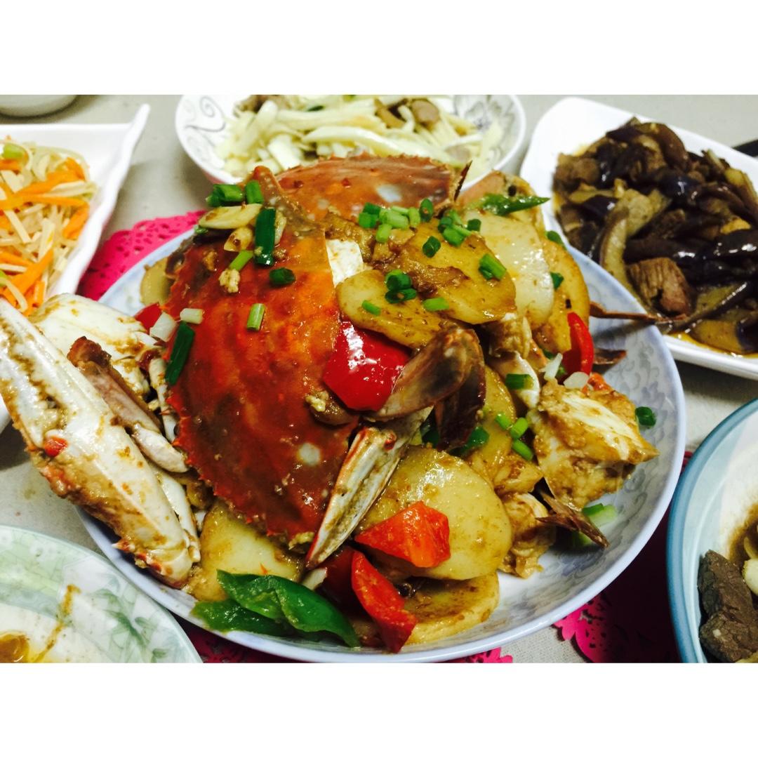 梭子蟹炒年糕