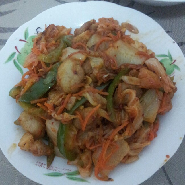 辣白菜炒五花肉