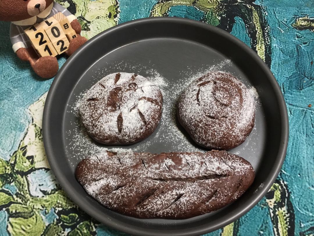 全麦香蕉巧克力软欧包