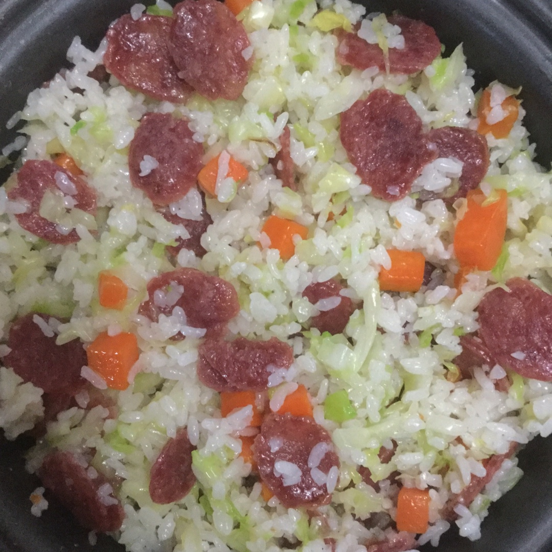 乐乐_做的香肠菜饭