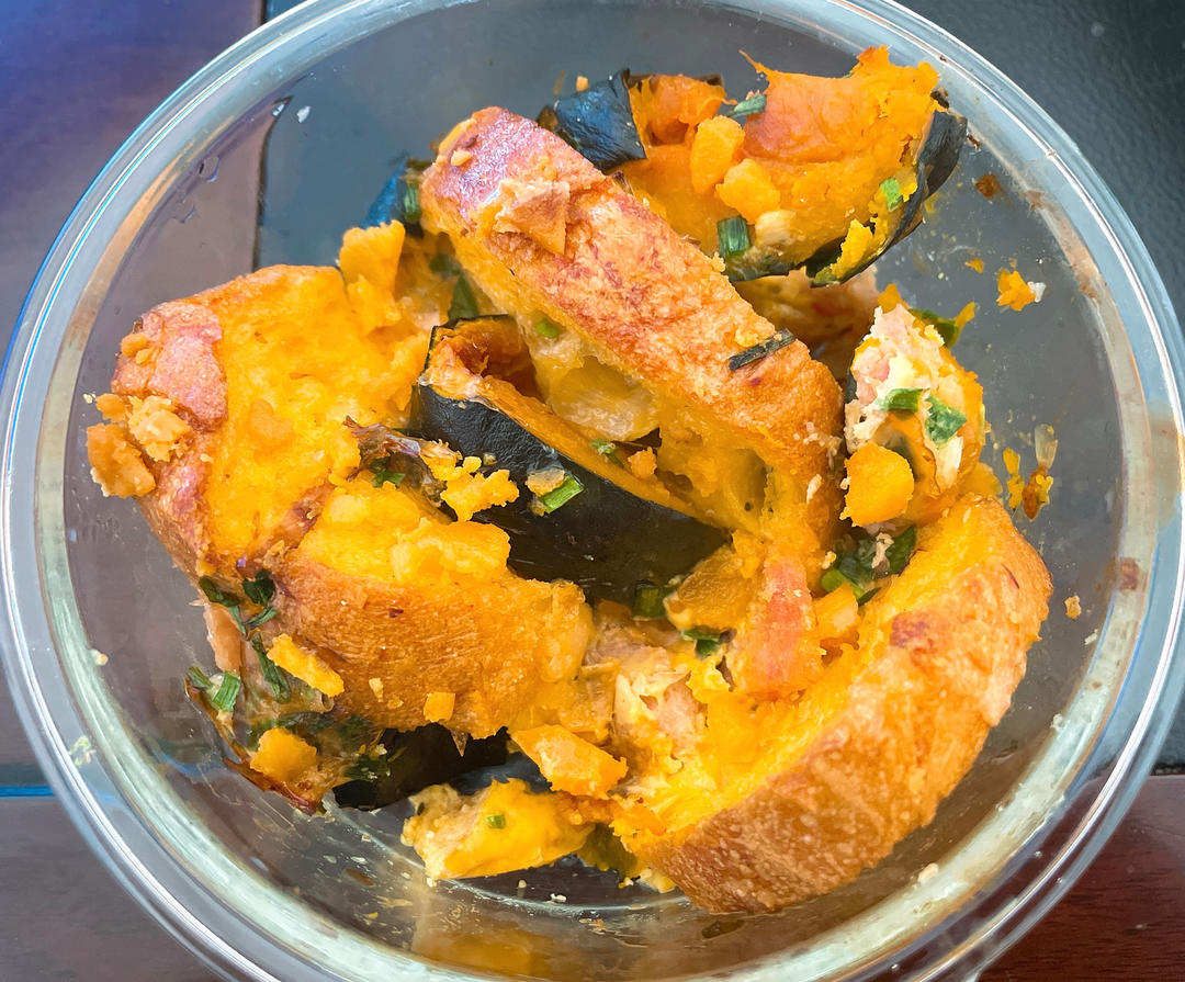 味噌咸蛋烘南瓜法棍【健康一锅端】