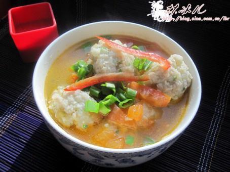 番茄马蹄肉丸汤的做法
