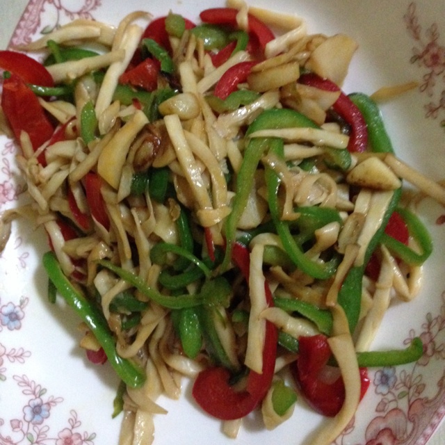 手撕杏鲍菇炒肉丝