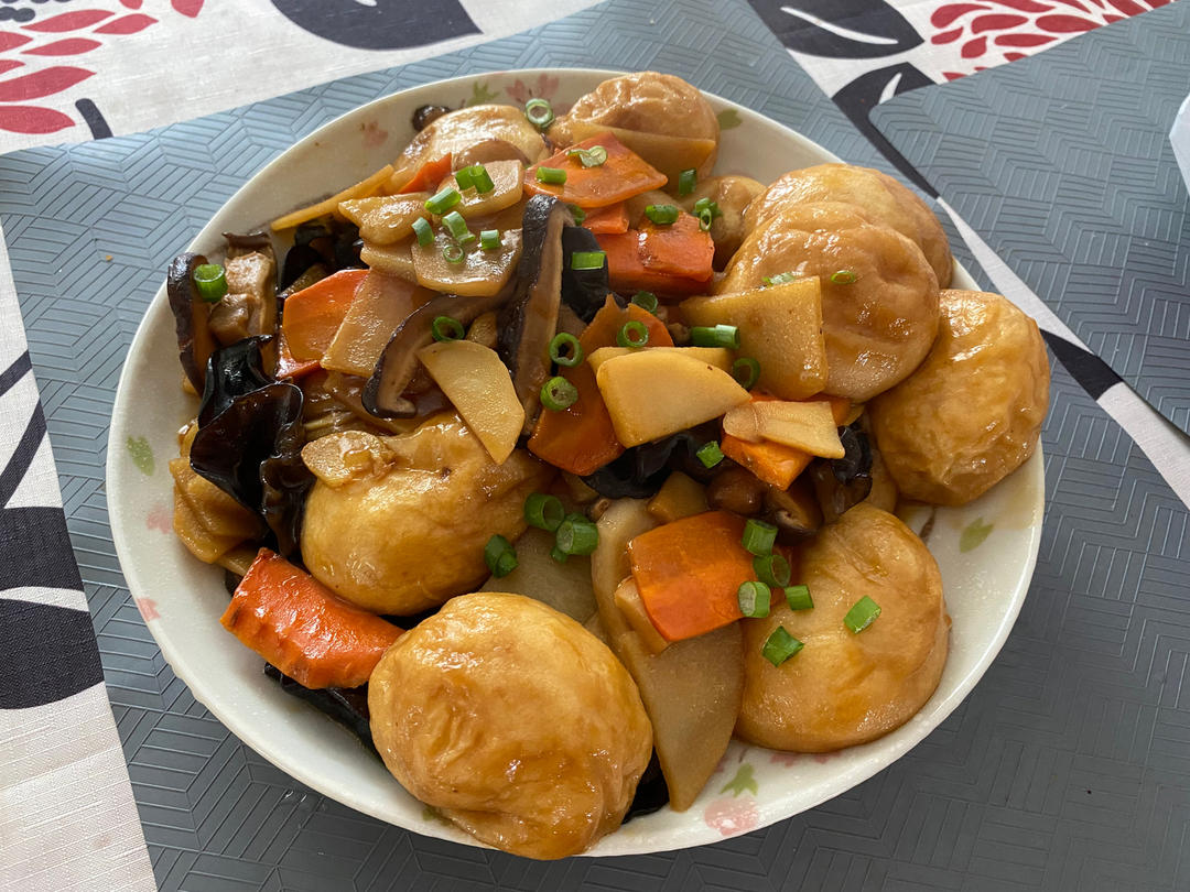 香菇竹笋炒油面筋