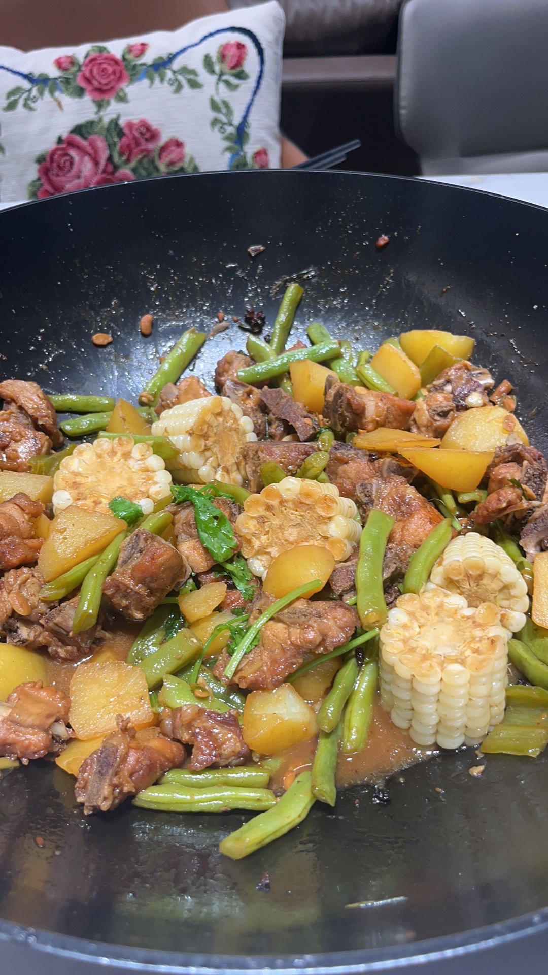 硬菜代表--排骨炖豆角土豆（豆角焖面胚子）