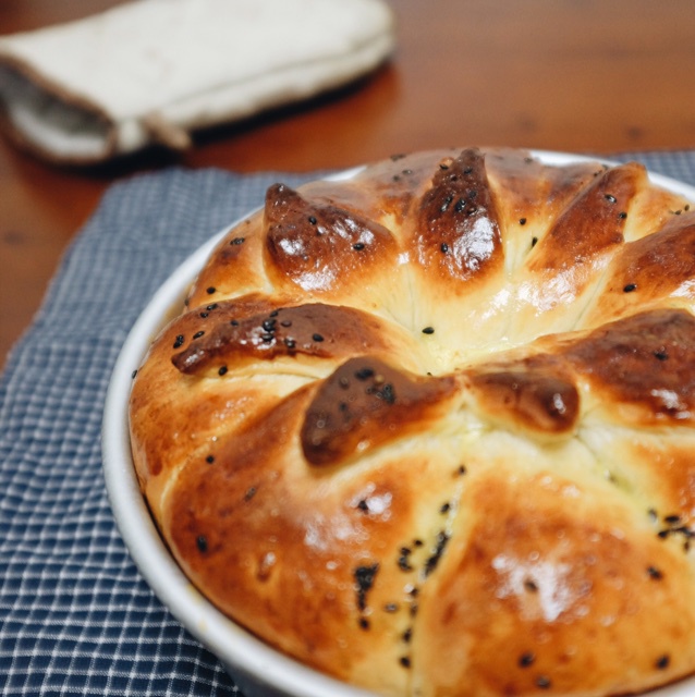 皇冠花朵面包（面包机版和面）