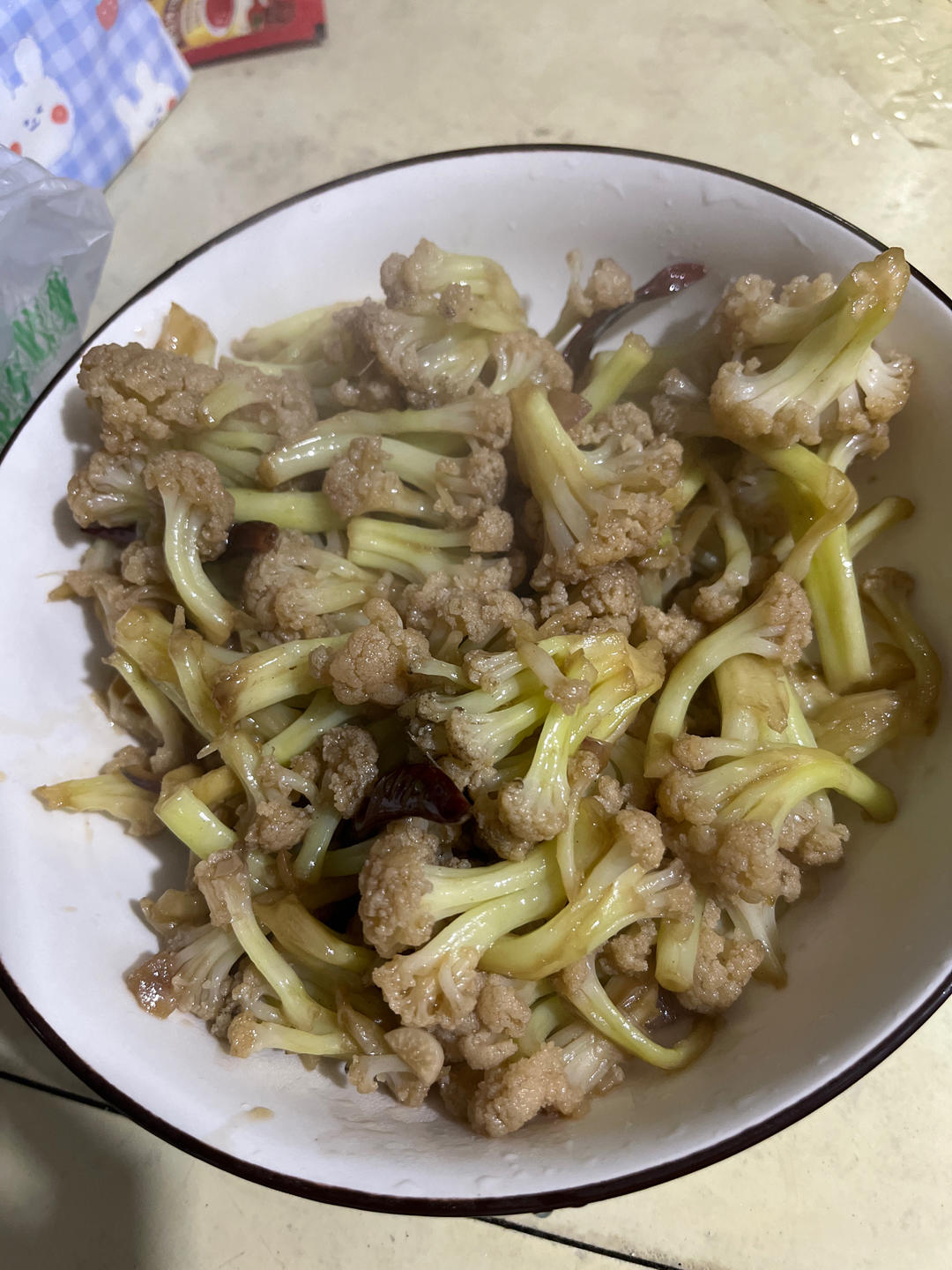 家常素炒菜花，清脆！