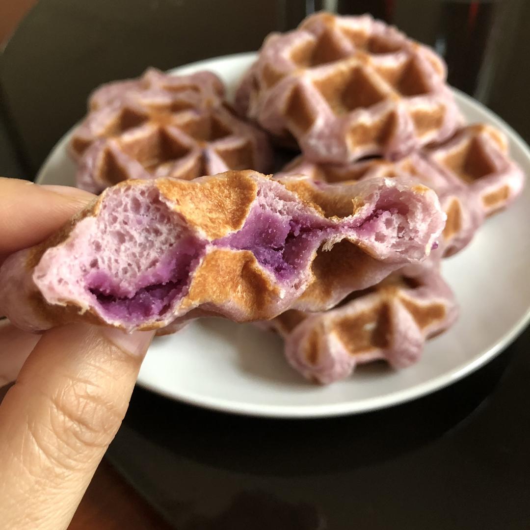 紫薯香芋华夫饼