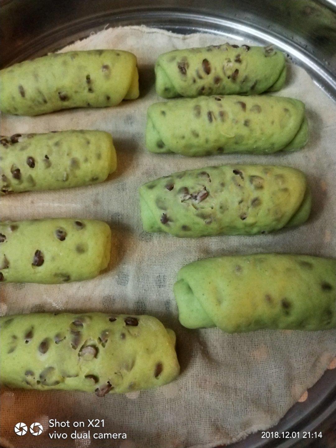 玉米面红豆馒头卷