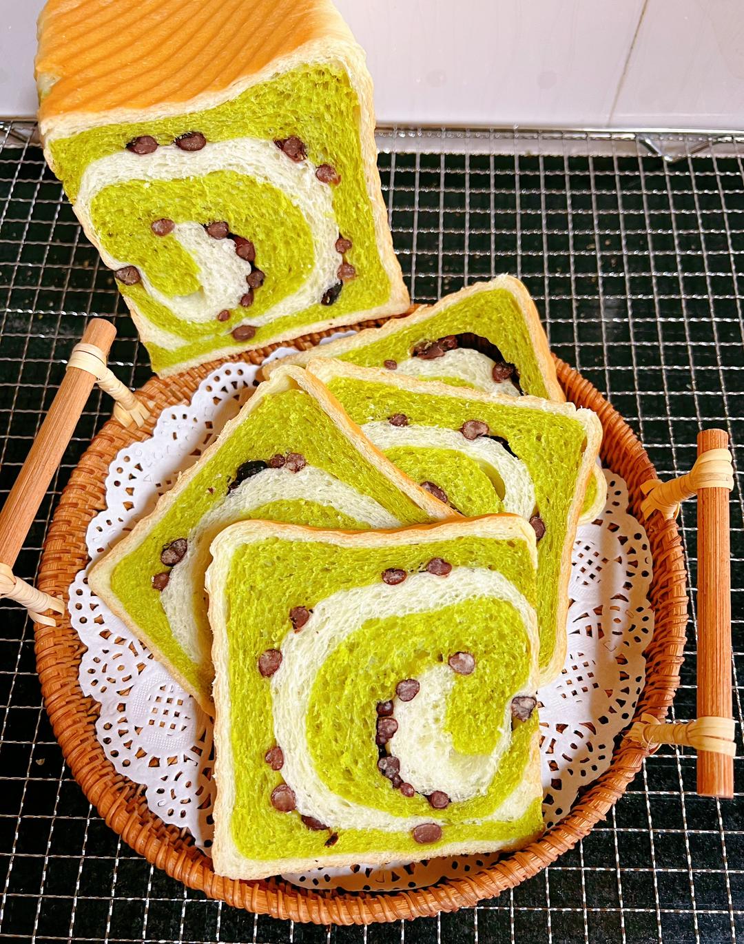 双色抹茶蜜豆吐司的做法