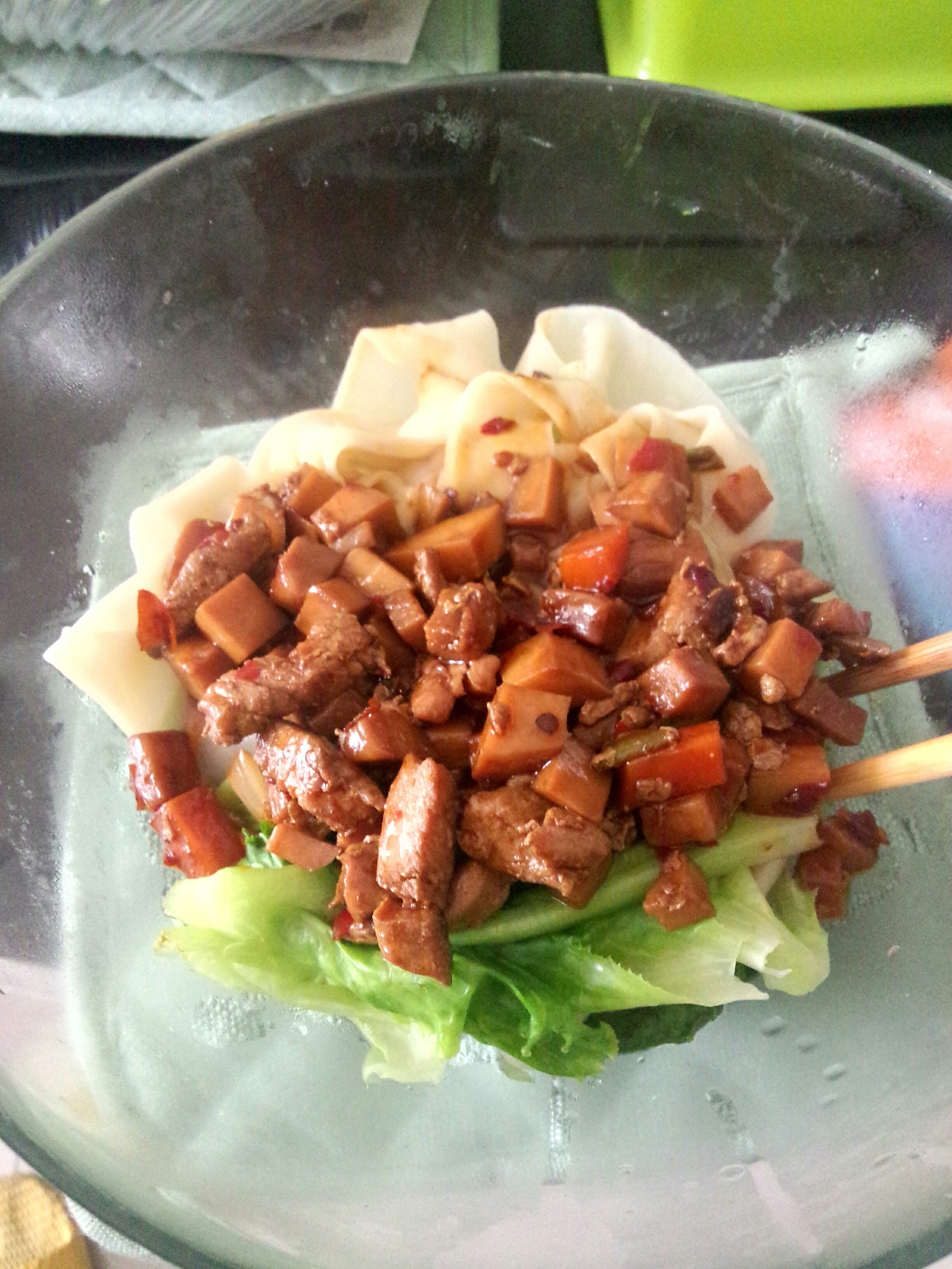 茄子肉丁打卤面