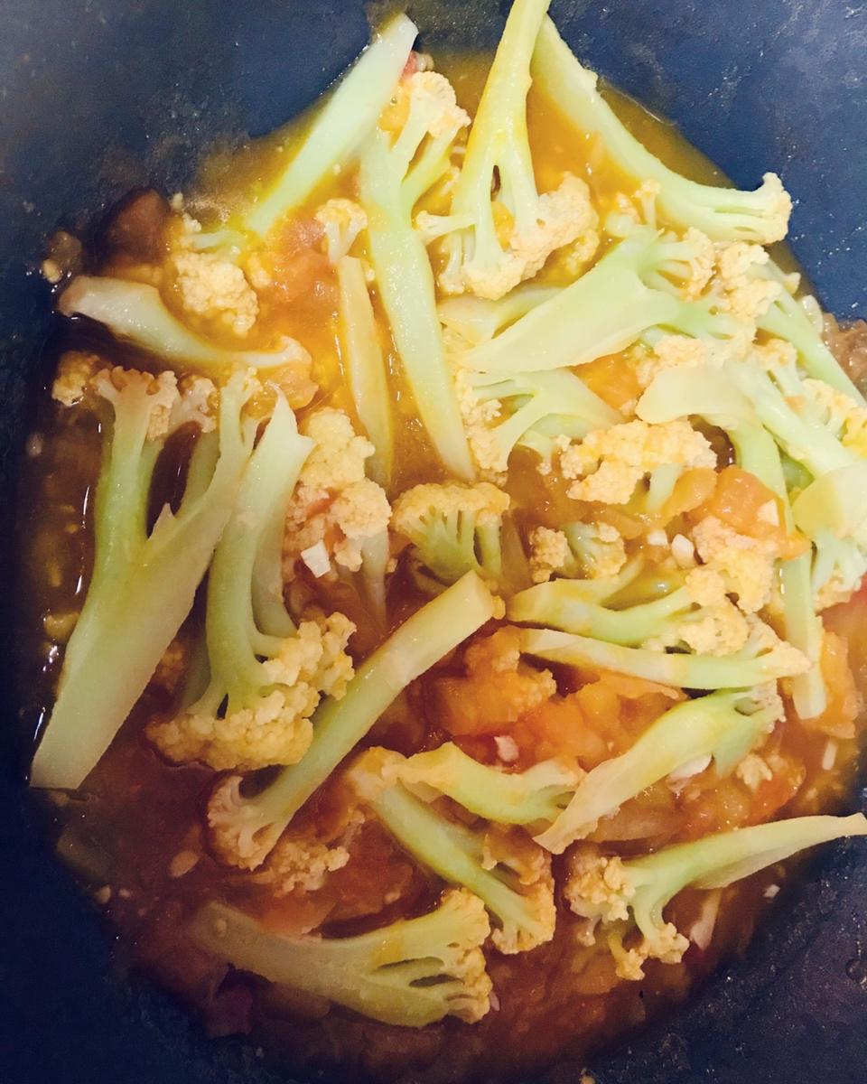 有机花菜炒西红柿