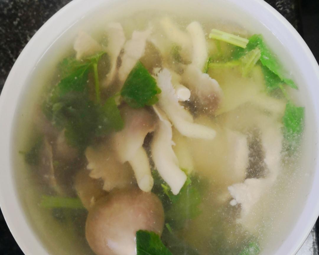 适合夏天的平菇肉片汤