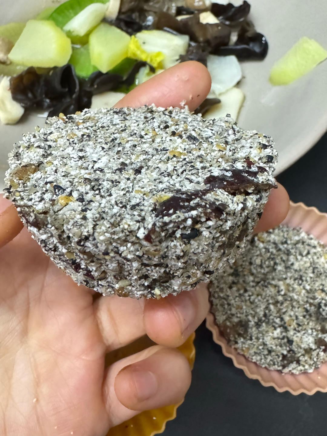 黑芝麻亚麻籽松糕｜适用于种子疗法