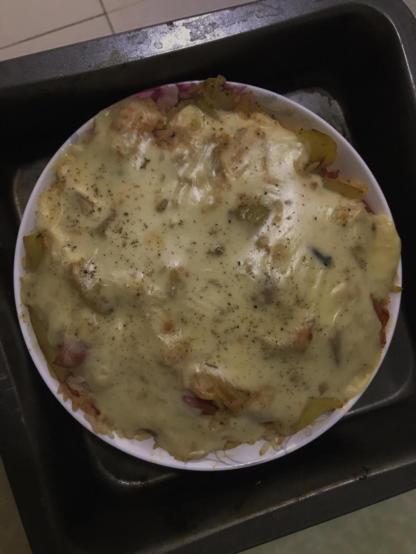 白酱鸡肉焗饭
