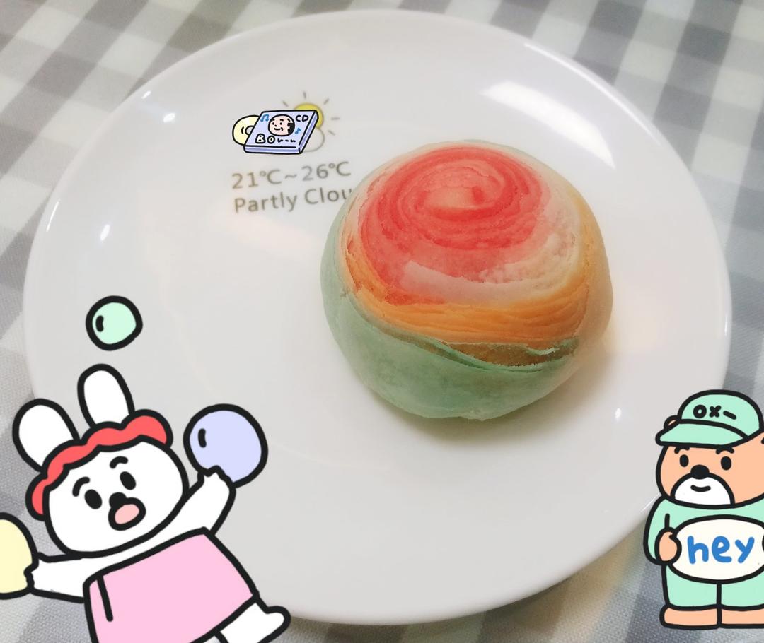 彩虹渐变蛋黄酥（无需揉出膜）