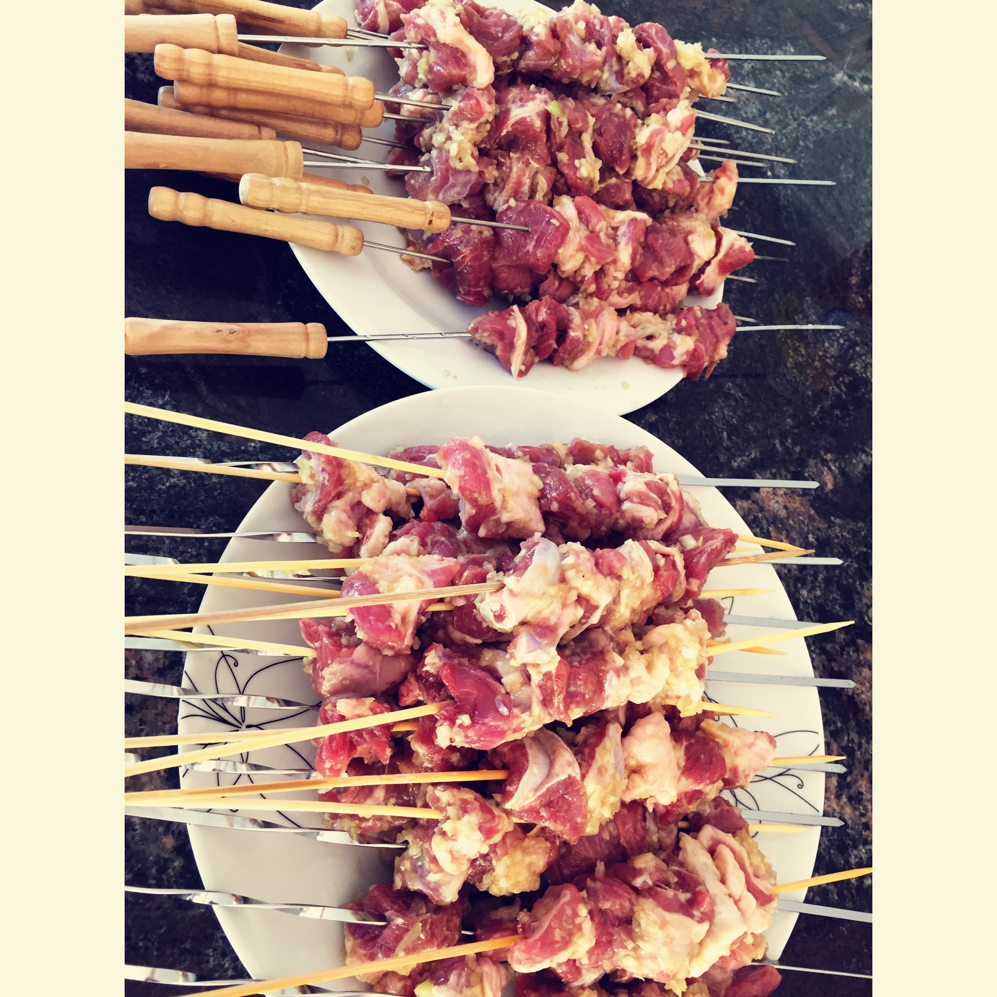 微波炉速成羊肉串