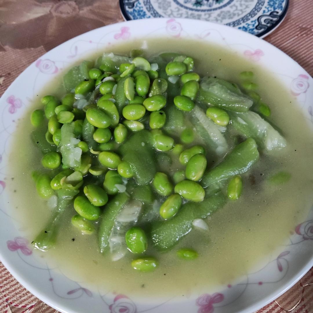 炒毛豆丝瓜