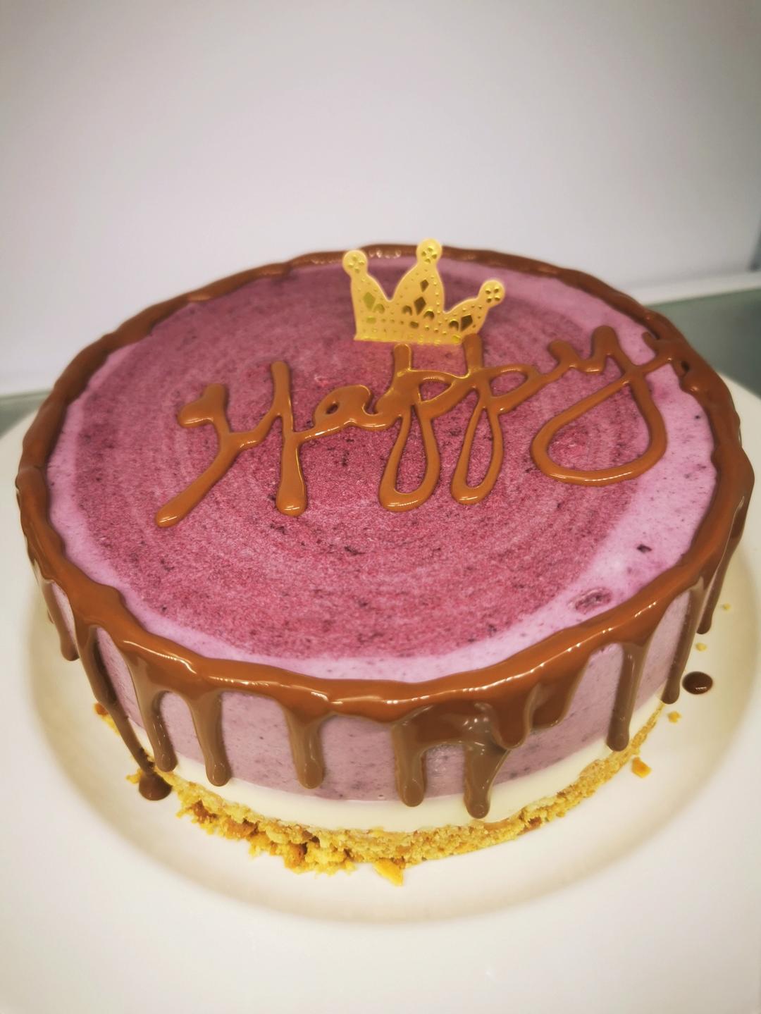 超梦幻的渐变蓝莓冻芝士