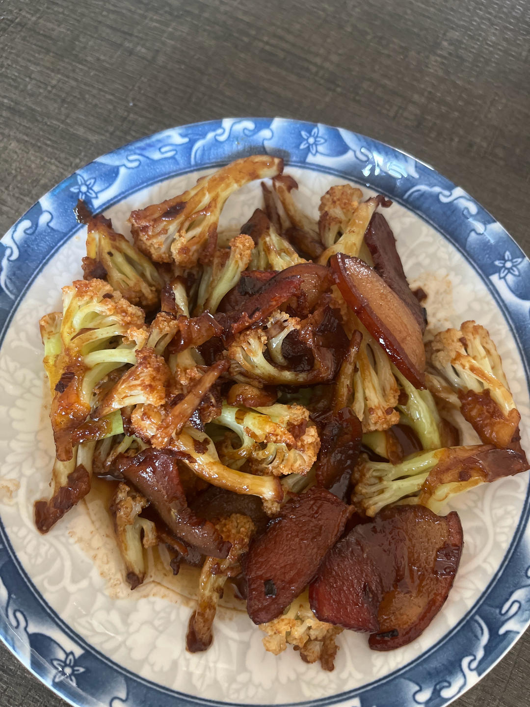 老腊肉炒有机花菜