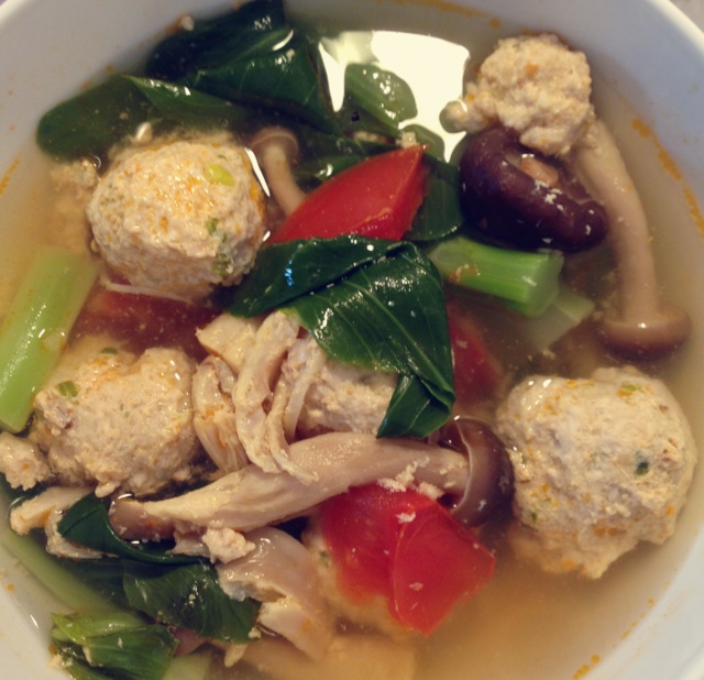 小白菜肉丸汤