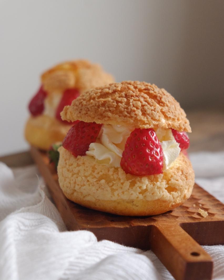 草莓酥皮泡芙【北鼎烤箱】