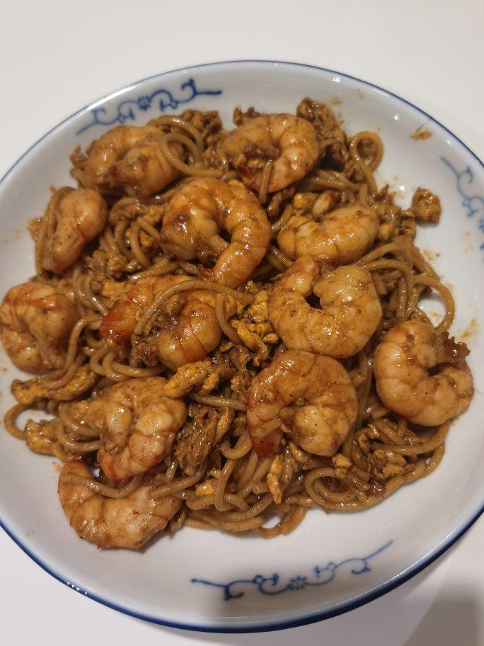 黑椒虾仁面