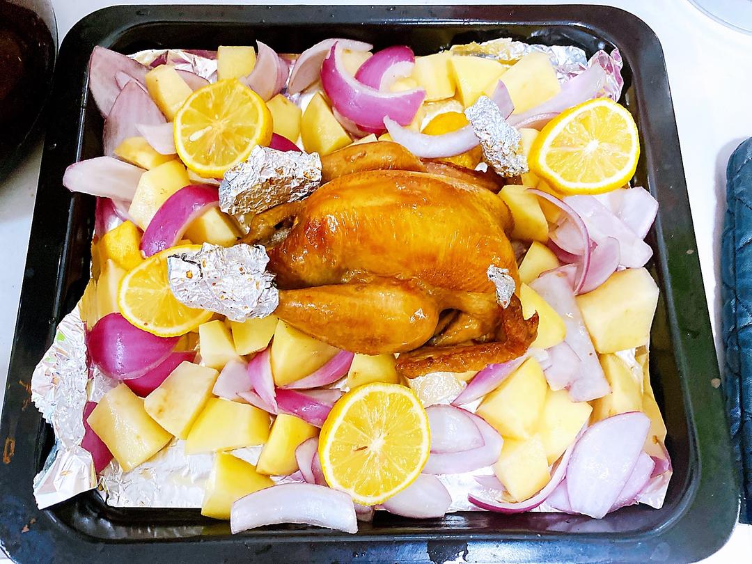 蔬菜烤童子鸡（零失败）的做法