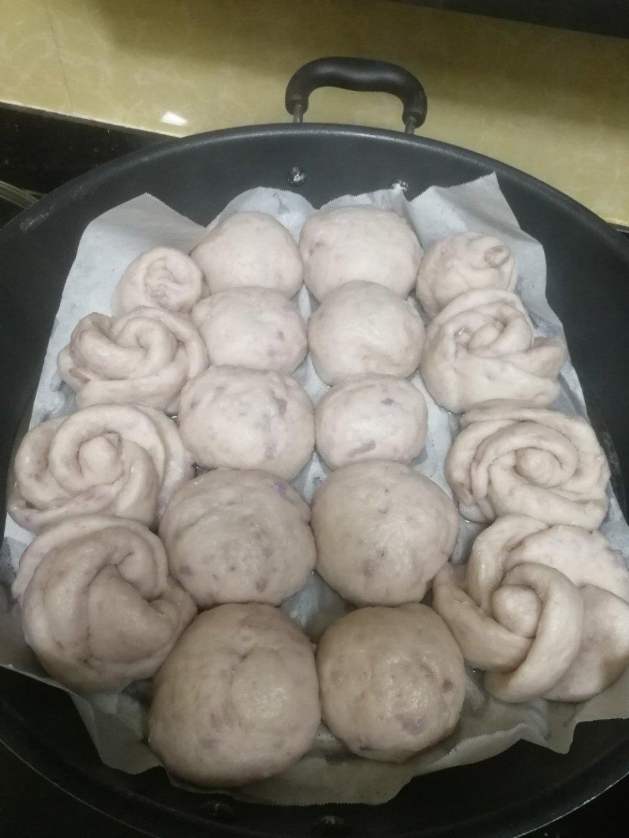 紫薯玫瑰花馒头