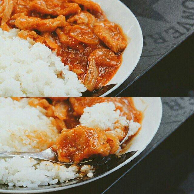 后桌叫我德邦总管做的洋葱蒜香猪扒饭