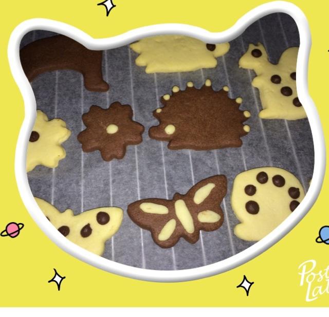 双色动物黄油饼干，一口酥，香味四溢的做法
