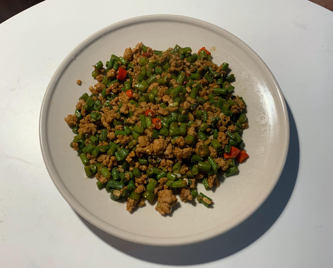 肉沫豆角下饭菜