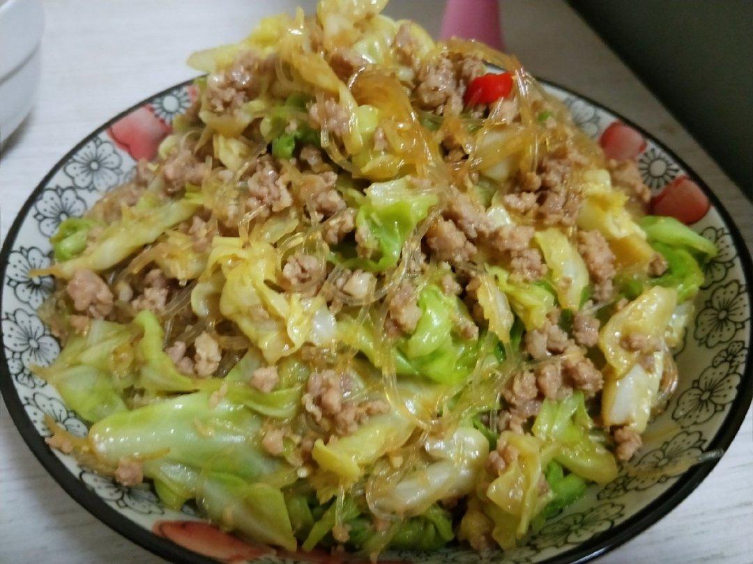 家常白菜炒粉条