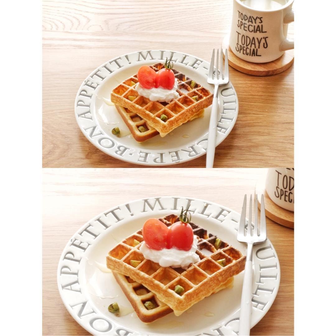 冰淇淋馅华夫饼