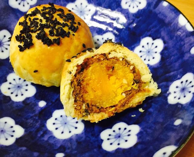 咸蛋黄海苔肉松月饼（健康低脂配方）