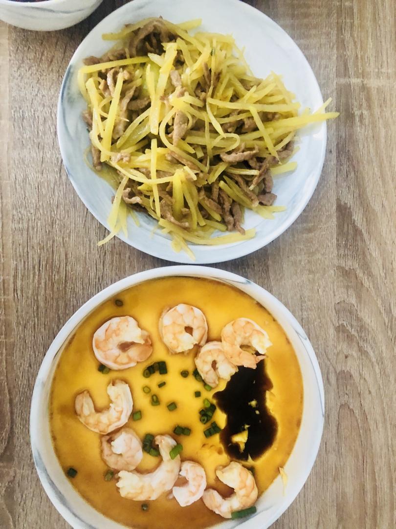 虾仁蒸水蛋 ，香滑细嫩，零失败，快手菜