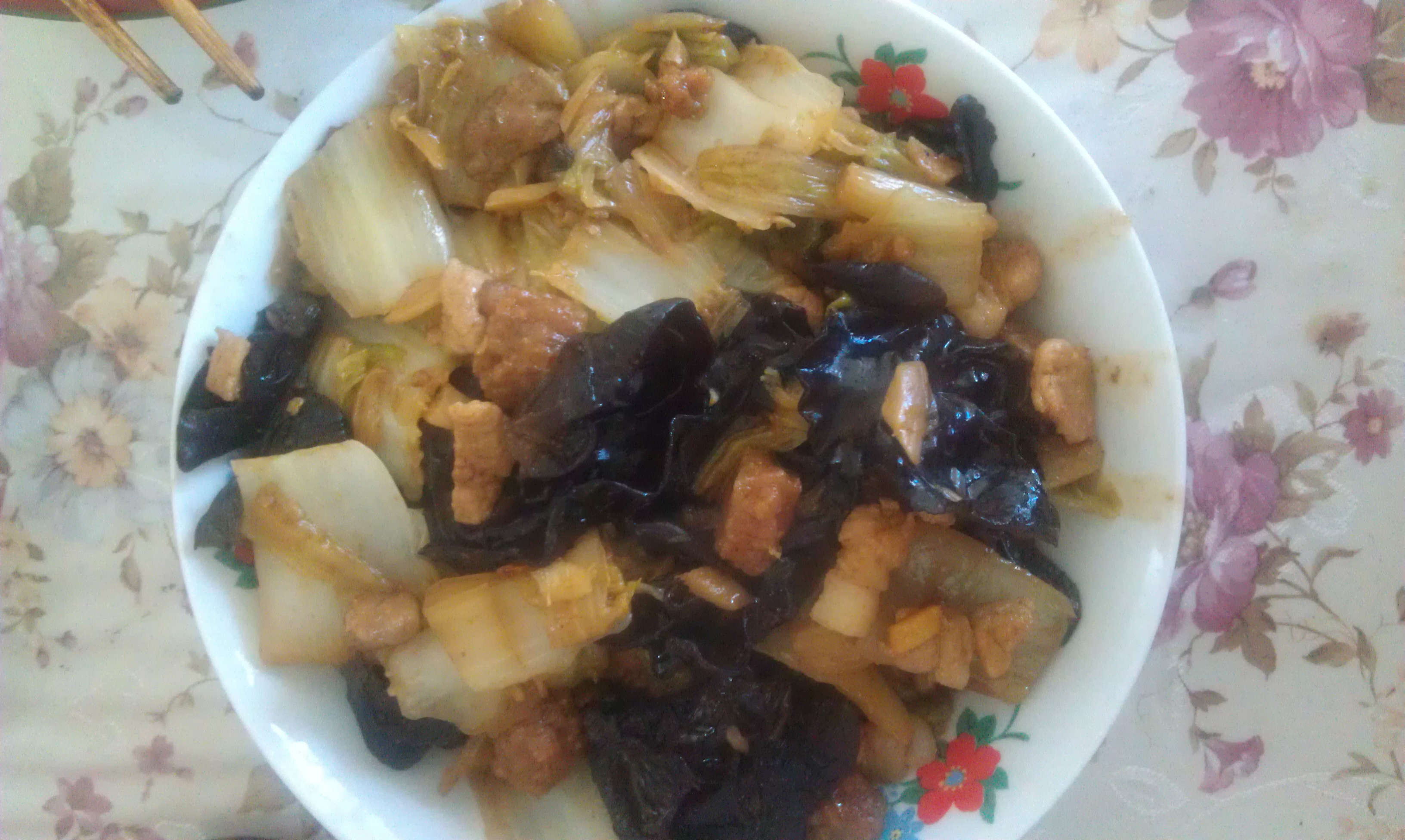 木耳白菜炒肉片