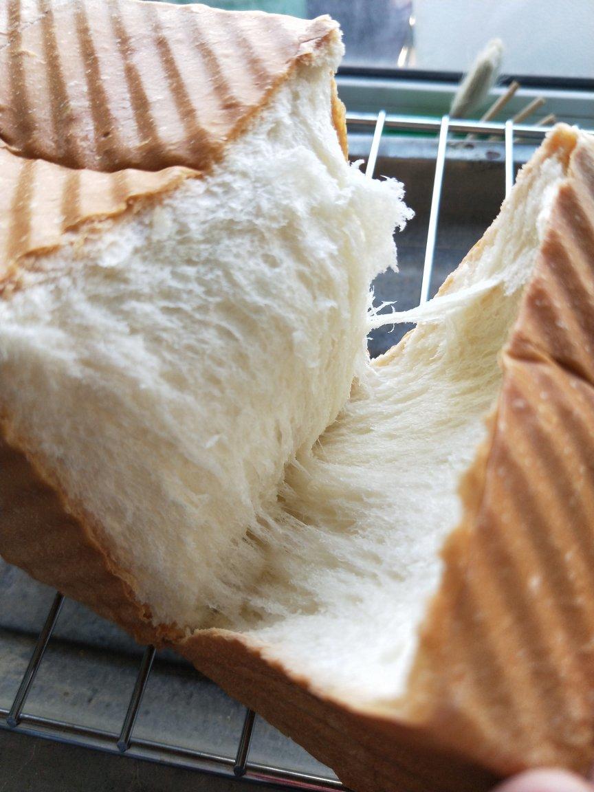 一次发酵纯奶手撕吐司面包（防止面团温度高的方法）B55