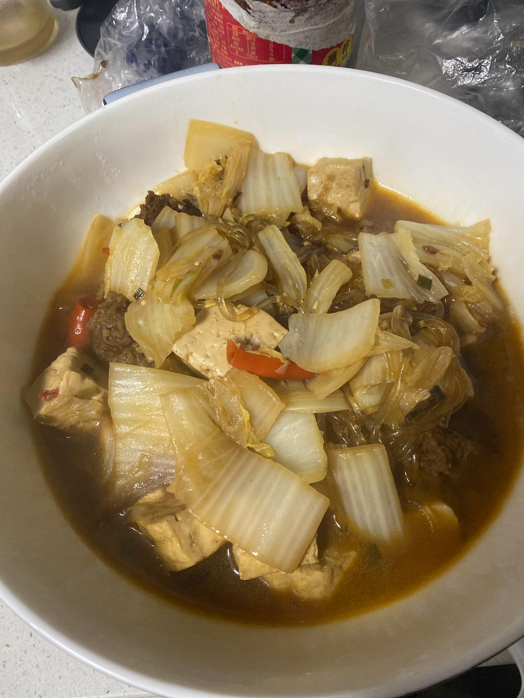 大肉丸白菜炖豆腐
